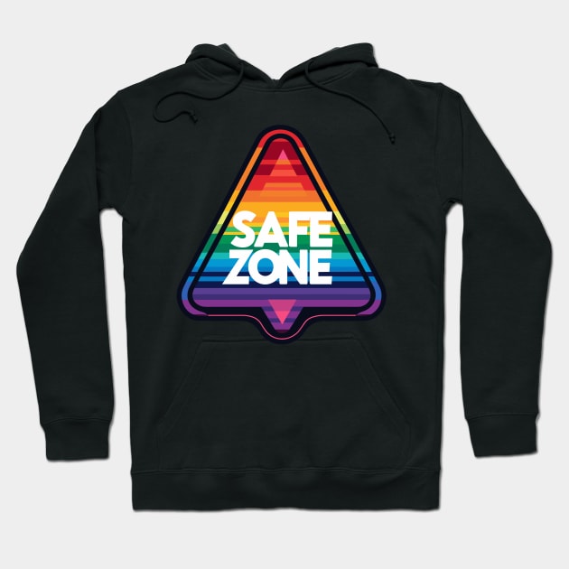 Triangle LGBT Safe zone Rainbow Hoodie by TomFrontierArt